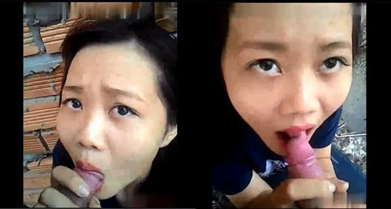 Bạn gái mút buồi ở vườn sau nhà