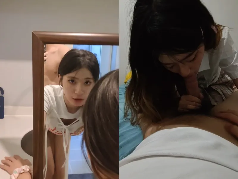 Chị thiên thần doggy style trước gương sướng điên đảo